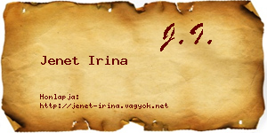 Jenet Irina névjegykártya